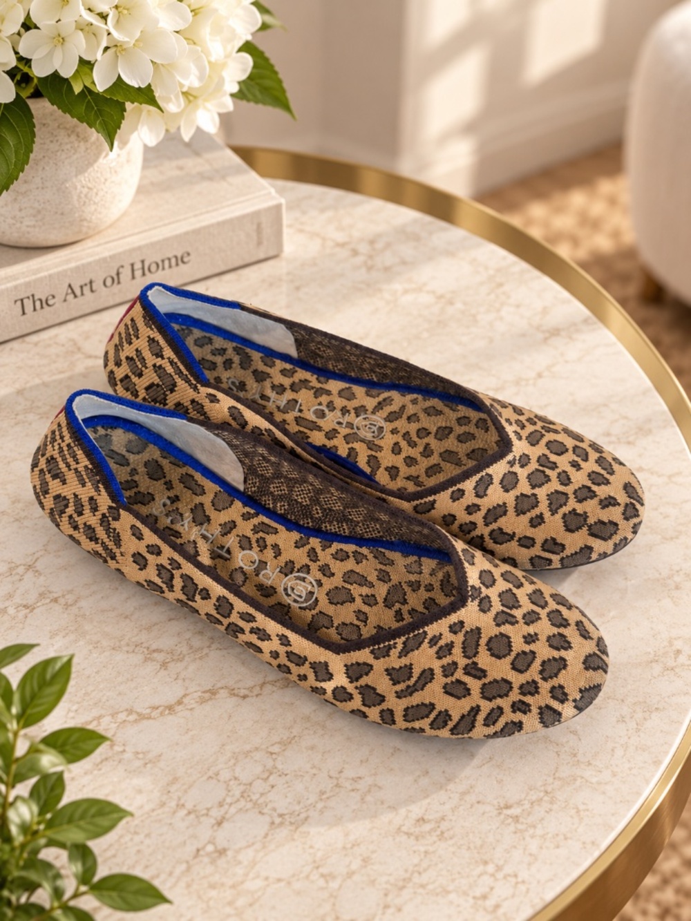 Rothy's The Flats Animal Print Round Toe Ballet Flats Slip-on Shoes Size 8